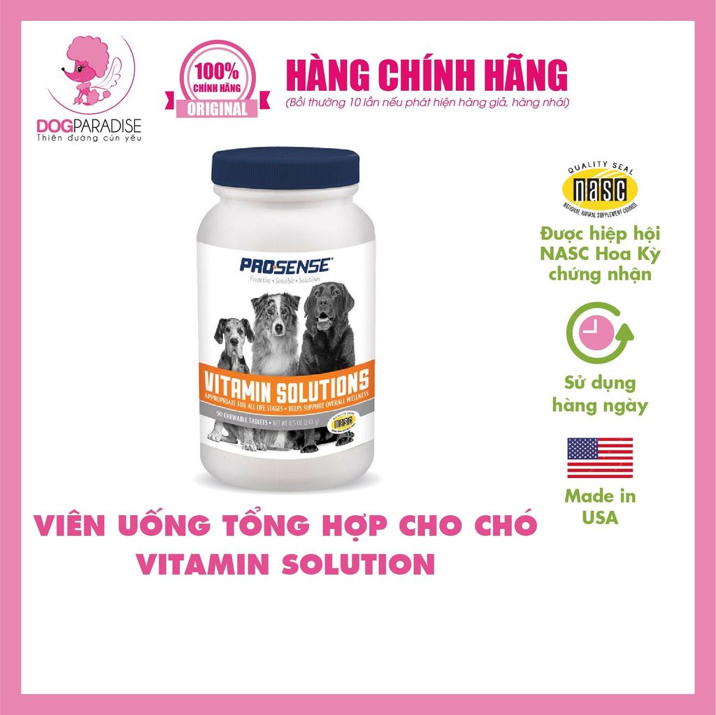 Viên uống tổng hợp cho chó Prosense Vitamin Solution  - Dog Paradise
