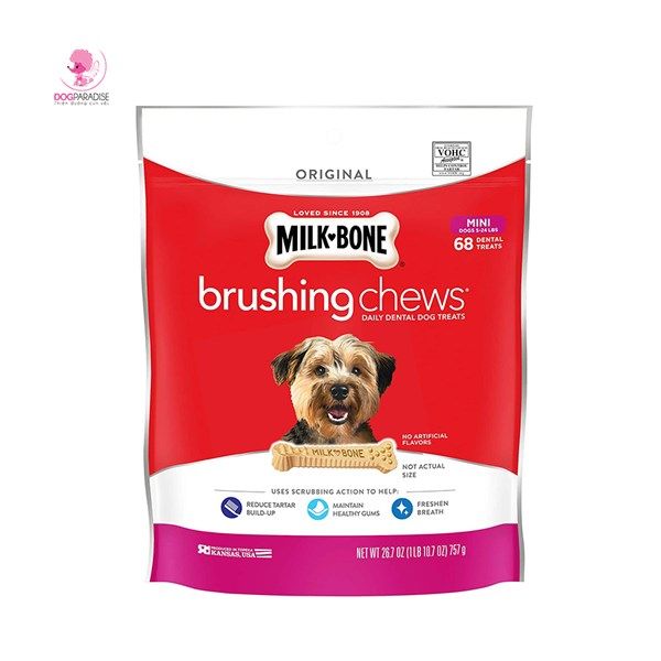 Xương gặm sạch răng hàng ngày cho chó con Brushing Chews 757g | Milk Bone