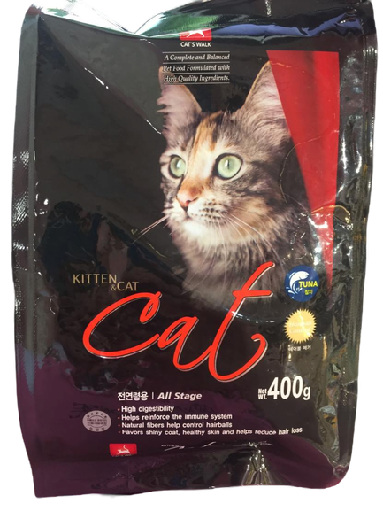 Thức ăn hỗn hợp hoàn chỉnh cho mèo Kitten and Cat 400g | Cat's Walk