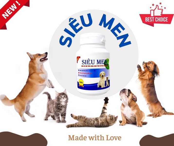 Men bảo vệ tiêu hóa cho thú cưng - Siêu Men -100g