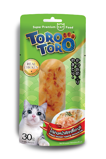 Thức ăn xông khói cho Mèo vị gà nướng và katsuobushi TORO TORO 30gr