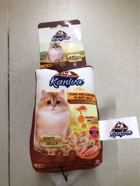 Đồ chơi gối mèo mini Kaniva hình túi pate chứa catnip