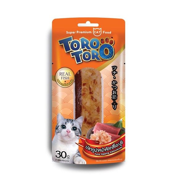 Thức ăn xông khói cho Mèo vị cá ngừ và katsuobushi TORO TORO 30gr