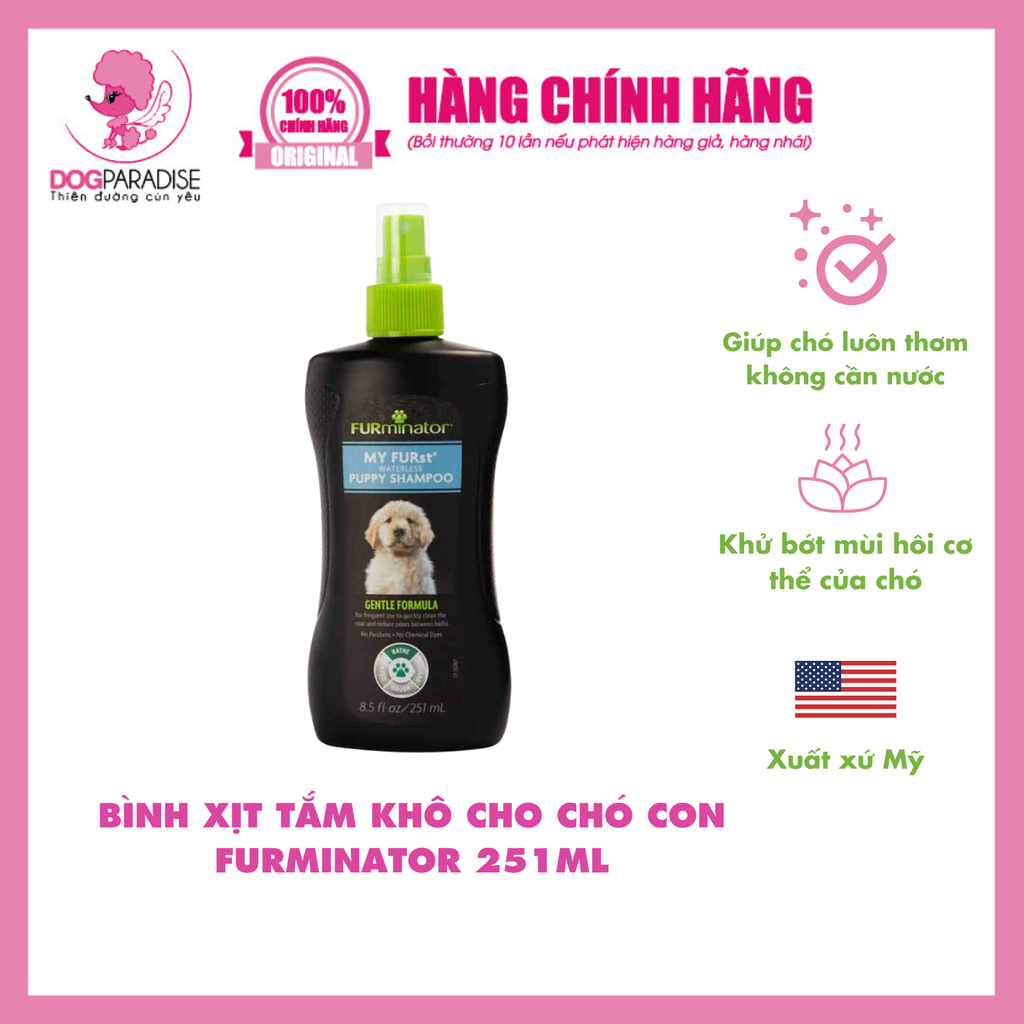 Bình xịt tắm khô cho chó con | Furminator