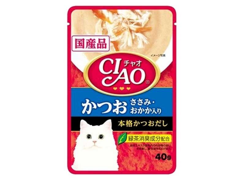 Soup cho mèo vị cá ngừ, gà phi lê và bonito 16x40g CIAO