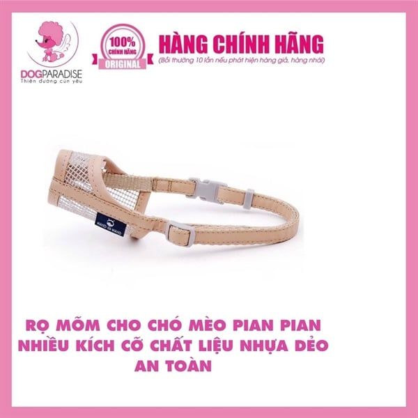 Rọ mõm cho chó mèo Hand in Hand nhiều kích cỡ chất liệu giả da mềm mại an toàn - Dog Paradise - XS