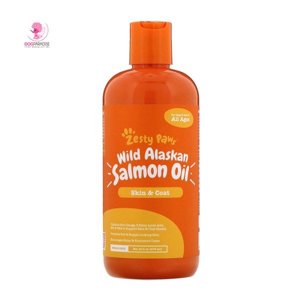 Dầu cá hồi hỗ trợ da và lông chó mèo Wild Alaskan Salmon Oil 473ml | Zesty Paws