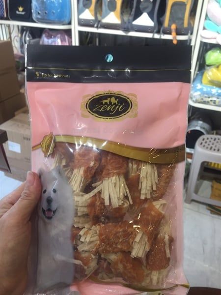 Snack cho chó thịt gà quấn sợi 200g ZENJI - 200g