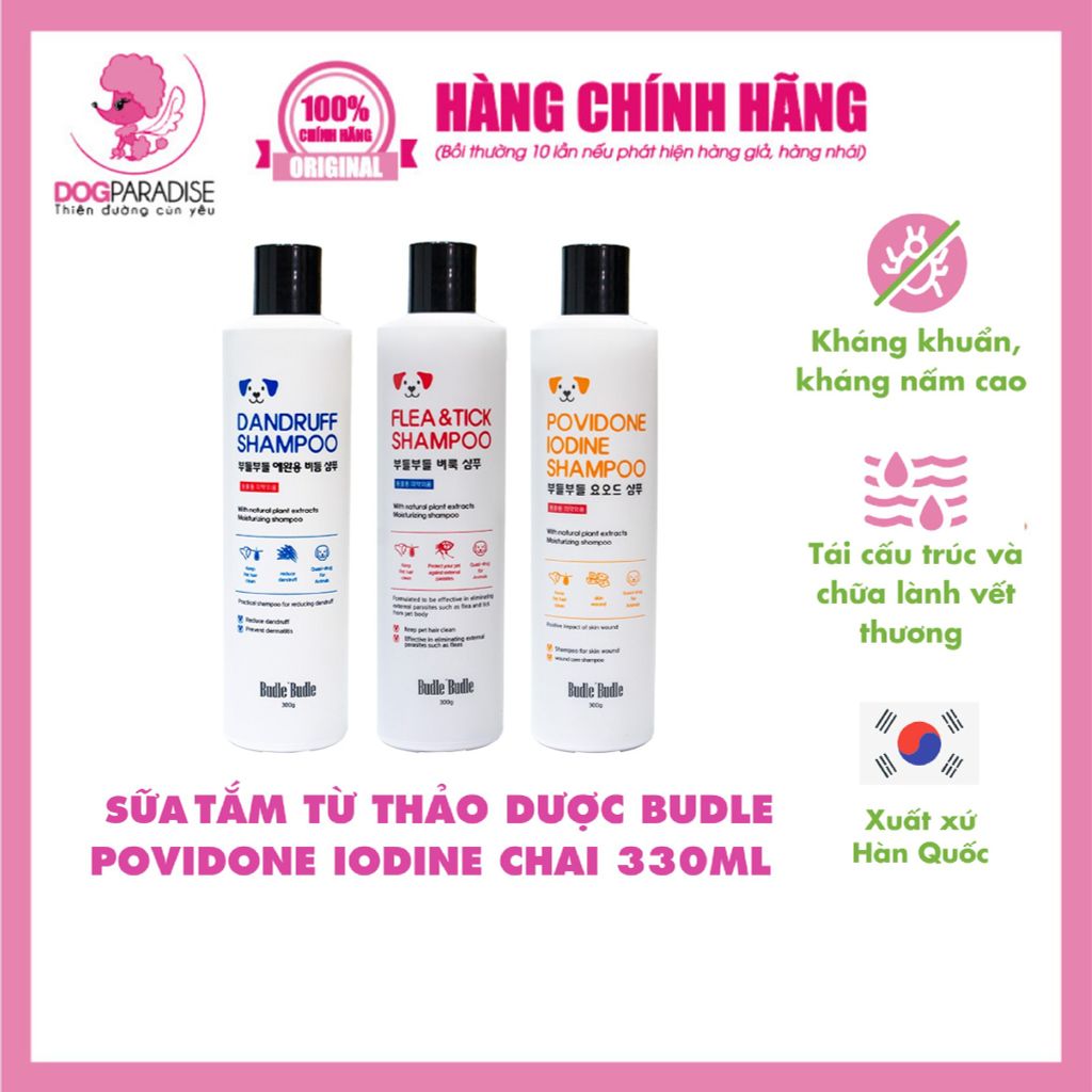DẦU GỘI TRỊ VE CHO CHÓ BUDLE'BUDLE FLEA & STICK BAMBOO BB117 330ml - Dog Paradise