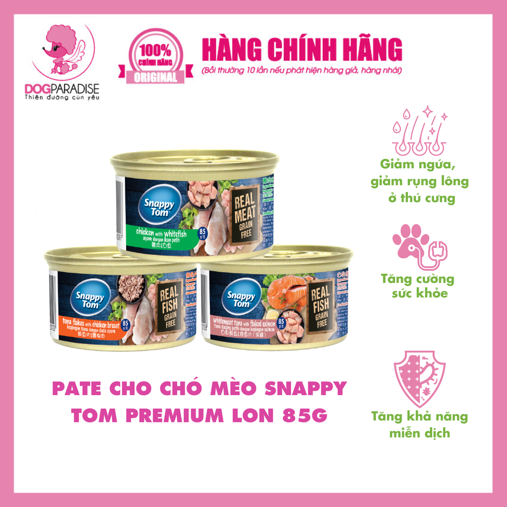 Pate mèo Snappy Tom Lon 85g cho mèo