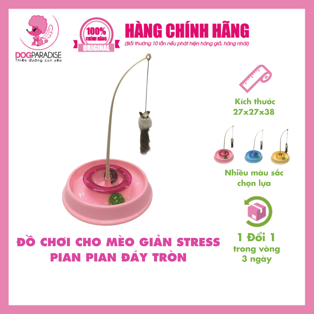 Đồ chơi cho mèo giảm stress Pian Pian đáy tròn nhiều màu