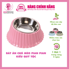 Bát ăn chó mèo Pian Pian kiểu quý tộc chất liệu nhựa và inox cao cấp bền đẹp không gỉ.