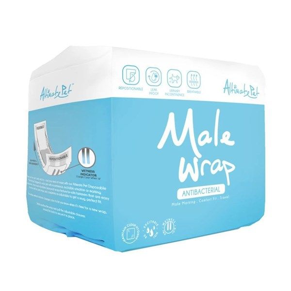 Tã lót kháng khuẩn cho chó đực Male Wrap size lớn 7 miếng (74cm-85cm) | Altimate Pet