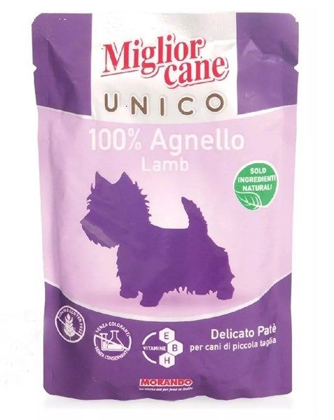 Pate cho chó 100% thịt cừu non Miglior Cane Unico | Morando