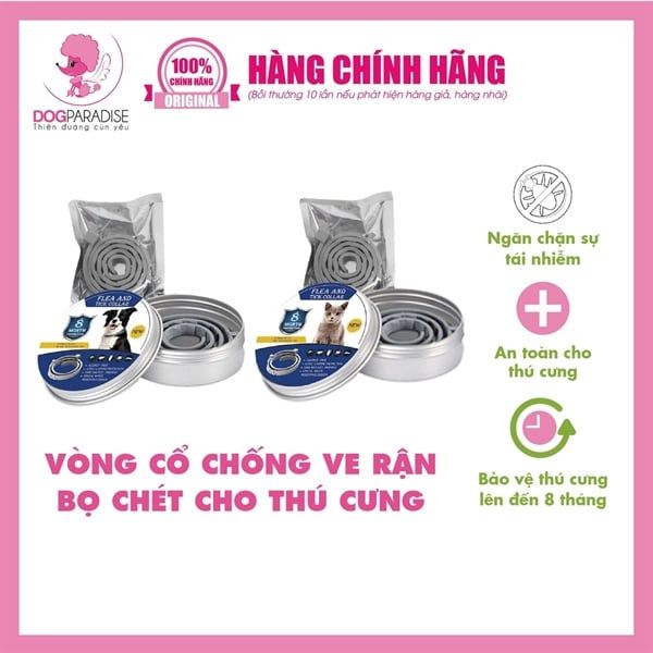Vòng cổ chống ve rận bọ chét cho chó Flea & Tick Collar - Dog Paradise