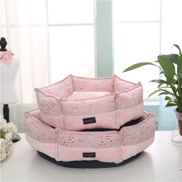 Nệm nằm lục giác cho thú cưng - Hồng Nhạt S 42x42x15cm | Loffepet