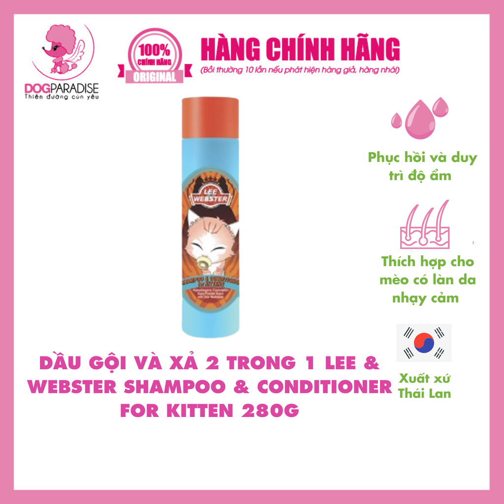 Dầu gội và xả cho mèo con Lee & Webster Shampoo & Conditioner For Kitten