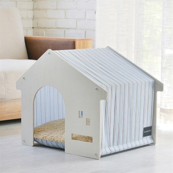 Nhà nệm gỗ cho thú cưng - Trắng Kem 60x47x50cm | Loffepet