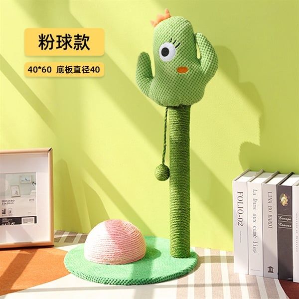Trụ cào móng cho mèo cattree hình mắt xương rồng và nấm hồng 36*27*37cm.