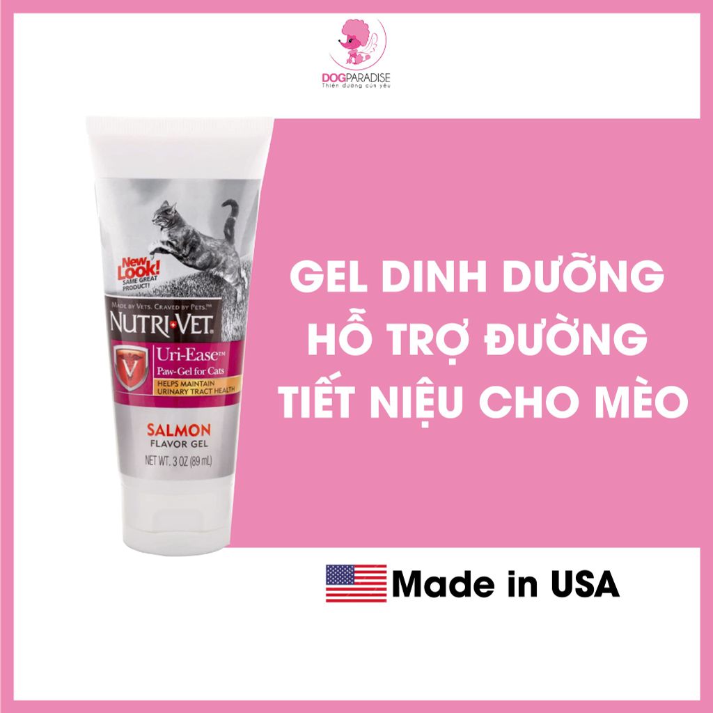 Gel dinh dưỡng hỗ trợ đường tiết niệu cho mèo vị cá hồi Uri-Ease nutrivet 89ml