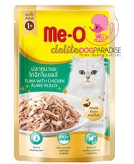 Pate Me-O cho mèo trưởng thành vị cá ngừ với gà xé nấu đông 70g Me-O Delite Tuna with Chicken Flake in Jelly