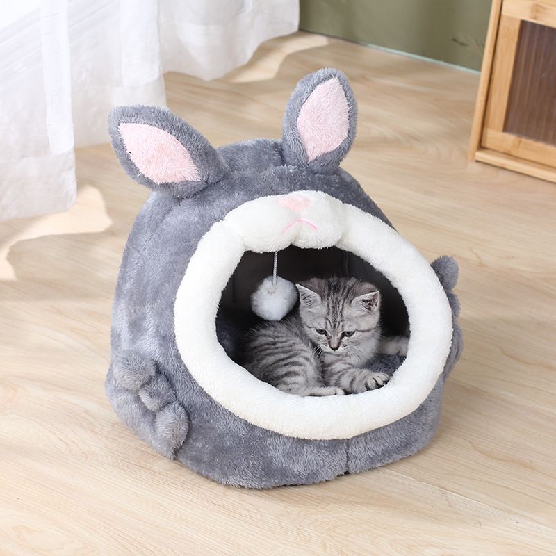 Ổ nệm cho chó mèo-Thỏ Xám- 29*31*36cm