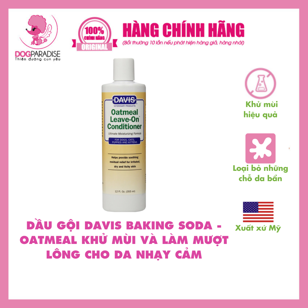 Dầu gội khử mùi hôi Davis Baking Soda Oatmeal (All stage)