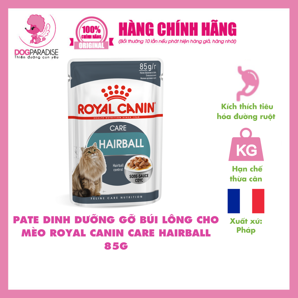 Pate dinh dưỡng gỡ búi lông cho mèo Care Hairball | Royal Canin