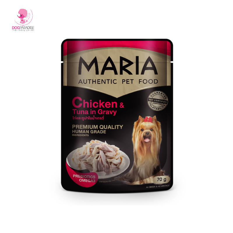 Pate cho chó vị thị gà vá cá ngừ Chicken & Tuna in Gravy 70g MARIA