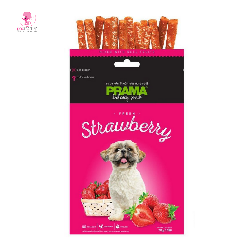 Snack cho chó vị dâu Strawberry 70g PRAMA