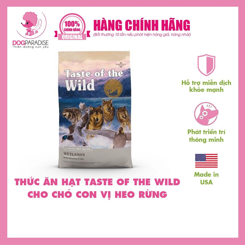 Thức ăn hạt Taste Of The Wild cho chó vị cá hồi xông khói Pacific Stream - 8885003134806