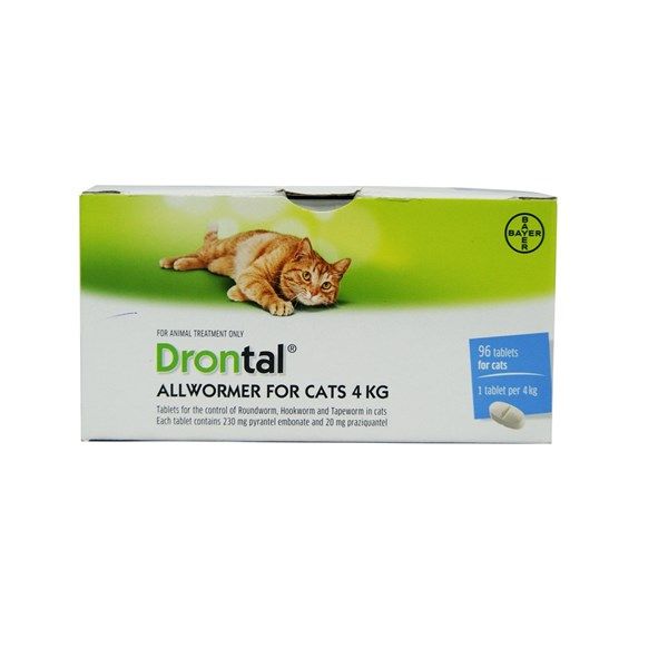 Vỉ lẻ thuốc tẩy giun cho mèo dưới 4kg Drontal All Wormer | Drontal ...