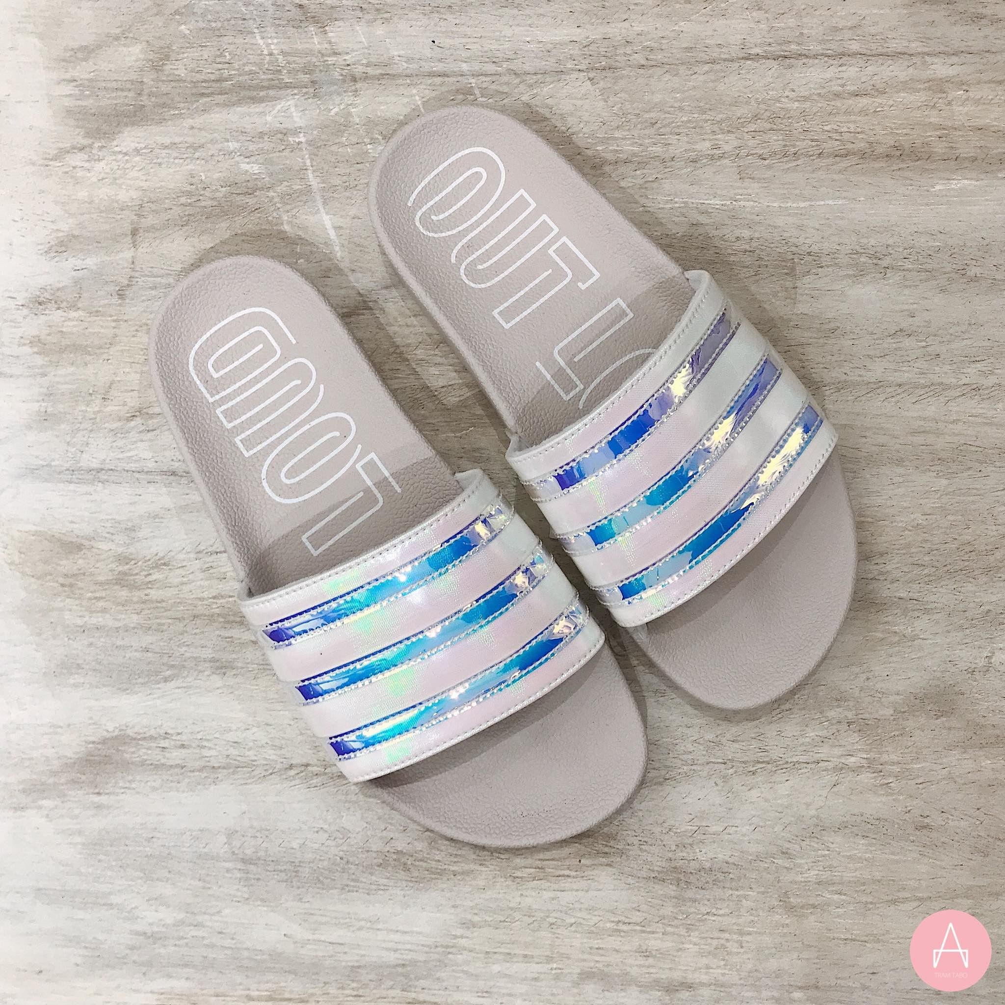 adilette holographic