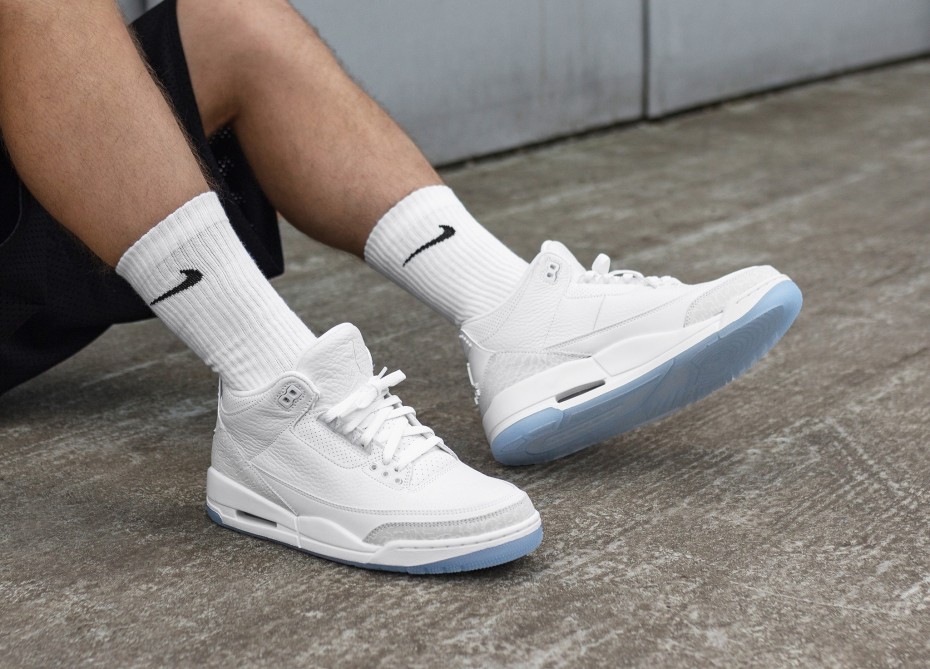 nike air jordan 3 pure white