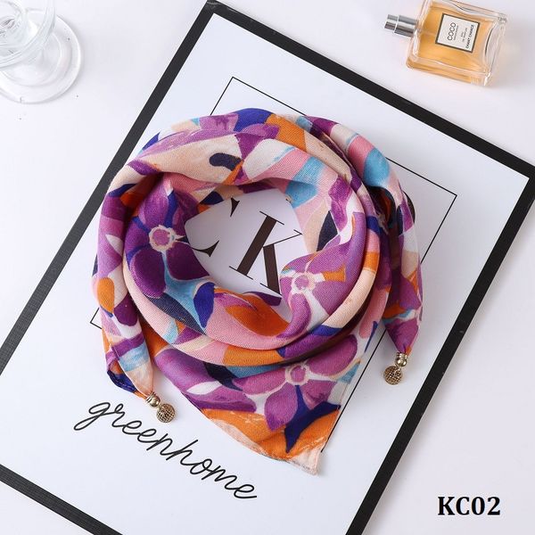  KC02-Khăn Choàng Lụa Tam Giác Thời Trang Hàn Quốc 