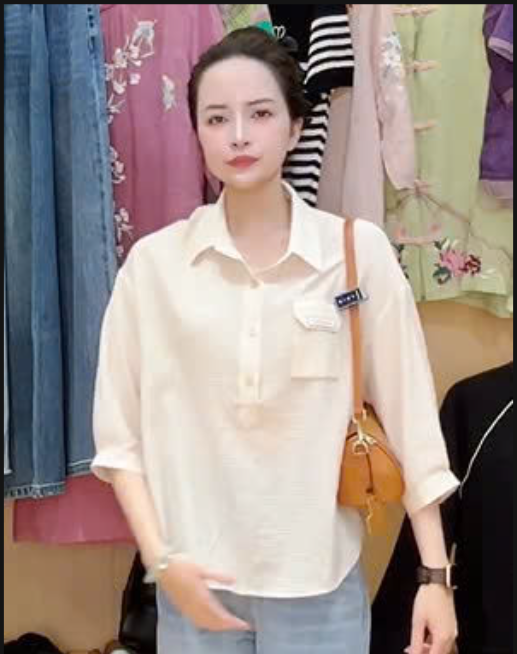  A568-Áo Sơ Mi Ca Rô Cổ Trụ 