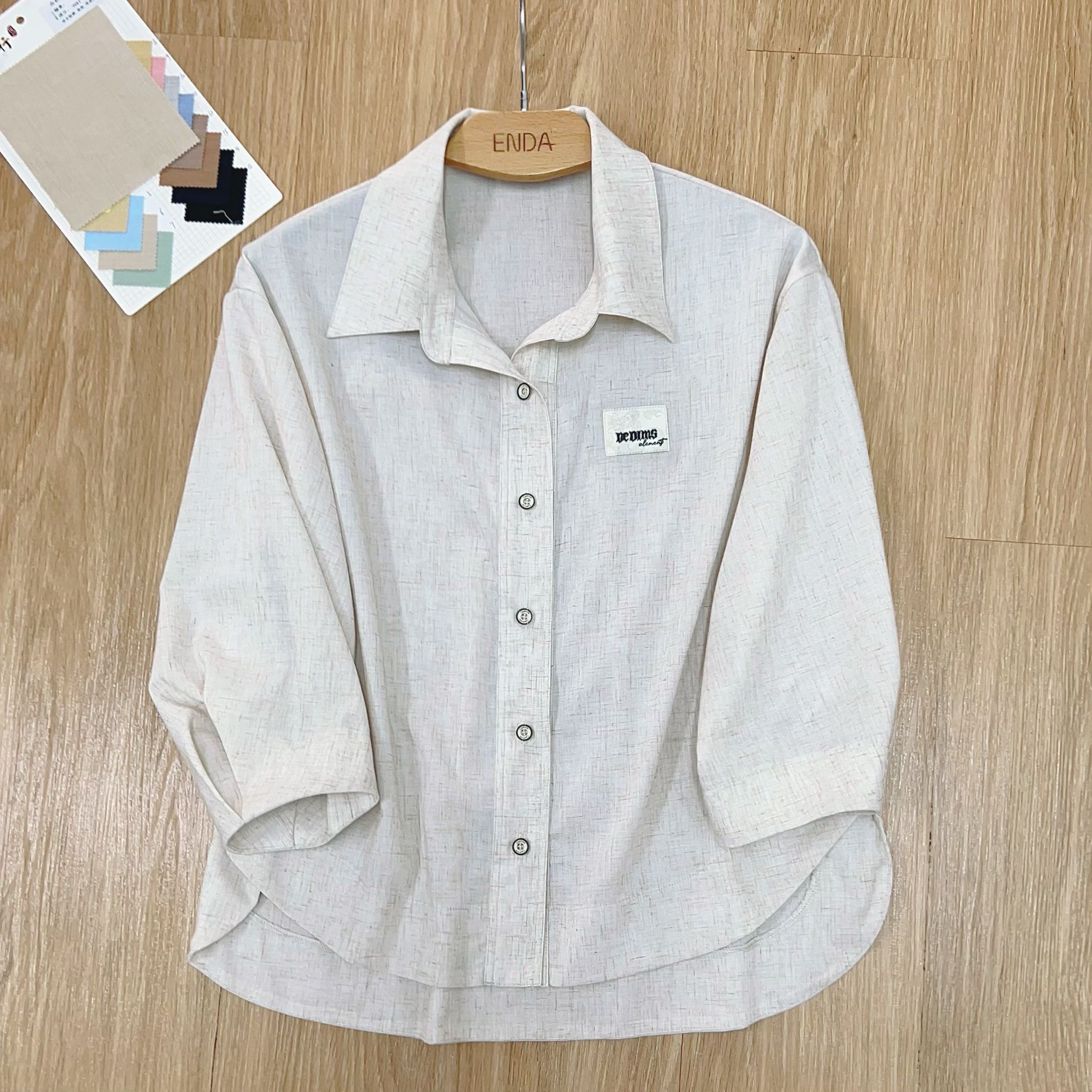  A537- Áo Sơ Mi Linen Lụa Tay Xếp Ly 