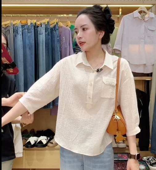  A568-Áo Sơ Mi Ca Rô Cổ Trụ 