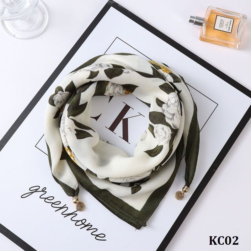  KC02-Khăn Choàng Lụa Tam Giác Thời Trang Hàn Quốc 