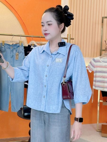 A537- Áo Sơ Mi Linen Lụa Tay Xếp Ly 