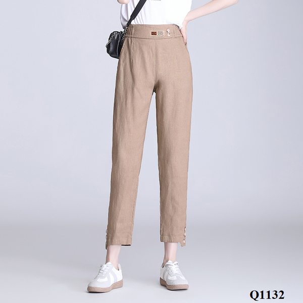  Q1132- Quần Linen Harem Bút Chì Khóa Kéo 