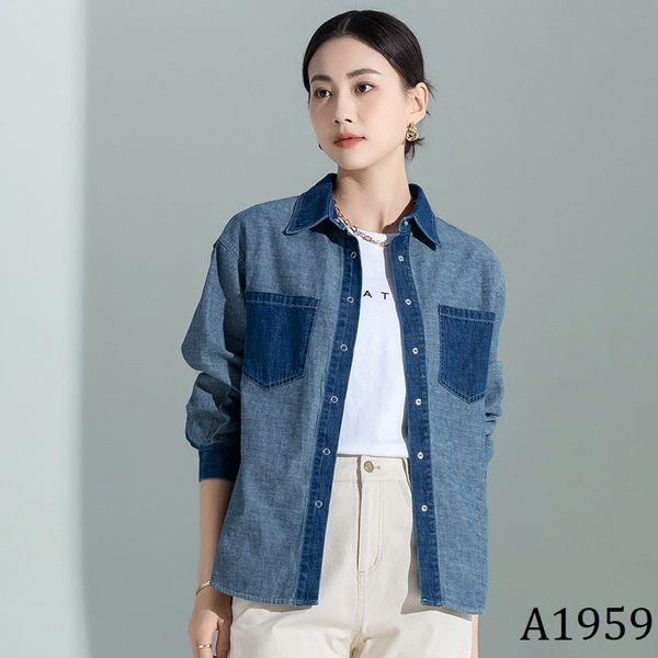  A1959-Áo Sơ Mi Denim Hai Mặt Cá Tính 