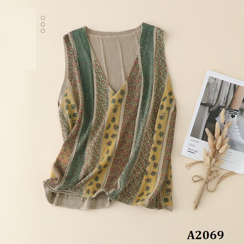  A2069-Áo Vest Gile Dệt Kim Thổ Cẩm 