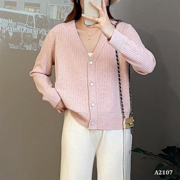  A2107-Áo Len Khoác Cardigan Cổ V 