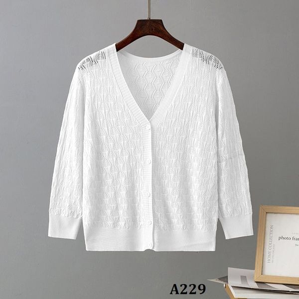  A229-Áo Khoác Len Dệt Kim Mềm Mát 