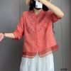 A338-Áo Ramie Thêu Phượng Hoàng
