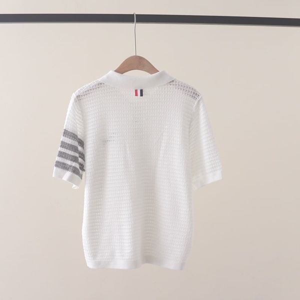  A408-Áo Thun Len Cún Cưng Dệt Vuông Sọc Tay 