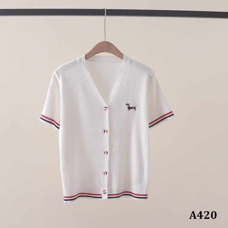  A420-Áo Thun Len Cún Cưng Dệt Màu Tương Phản 