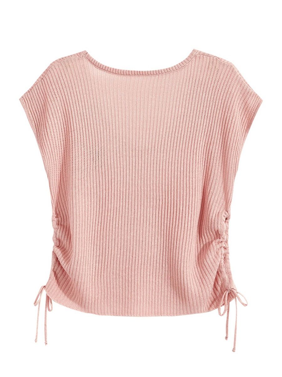  A426-Áo Len Lụa Băng Thêu Nơ Rút Dây 