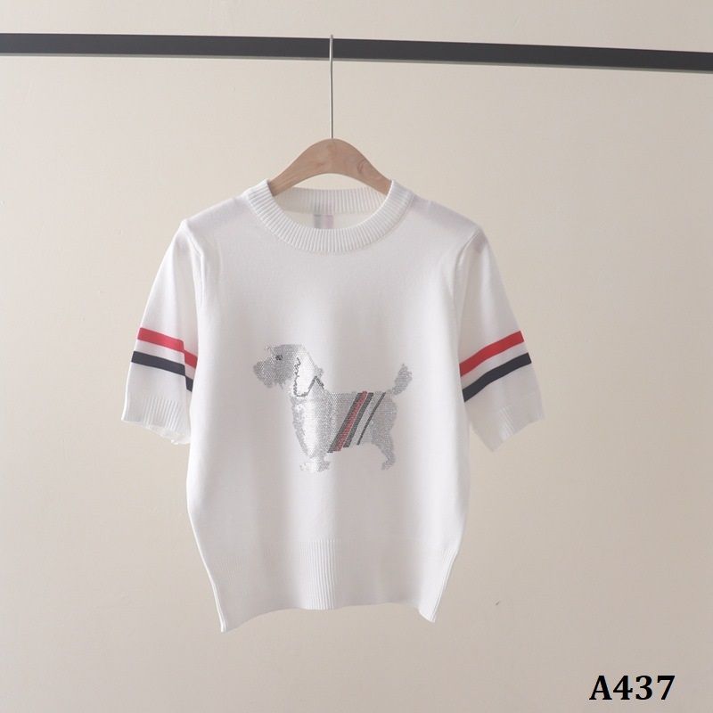  A437-Áo Thun Len Đính Hạt Hình Cún Cưng 